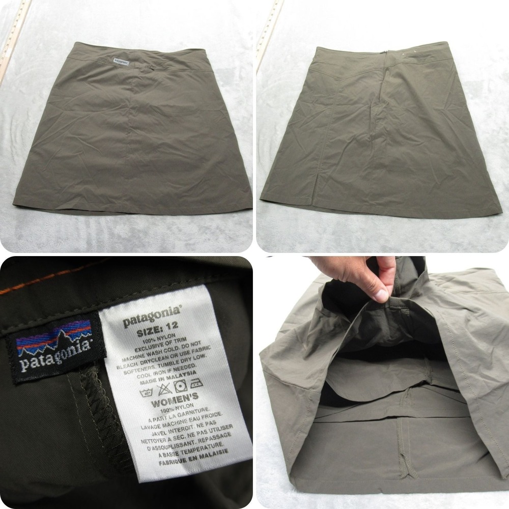 Patagonia Skirt Womens 12 Nylon Green‎ Short Liner Casual Continental Hideaway